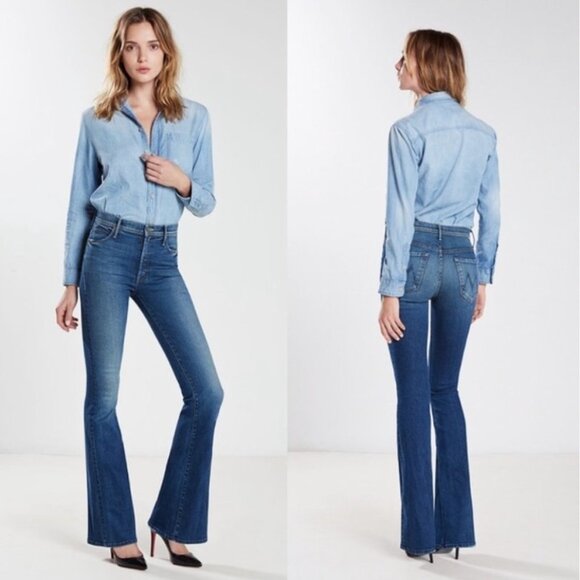 MOTHER High Waisted Cruiser Flare Leg Jean Bell Bottom in Bushwhacked Size 28 - Picture 1 of 10